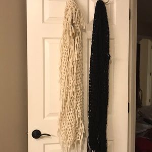 Black and white infinity scarves
